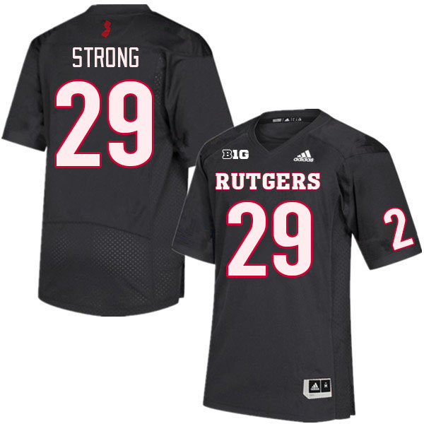 Men #29 Ian Strong Rutgers Scarlet Knights College Football Jerseys Stitched Sale-Black - Click Image to Close